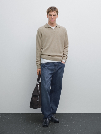 Zara Вязанный свитер с V-образным вырезом из 100% кашемира