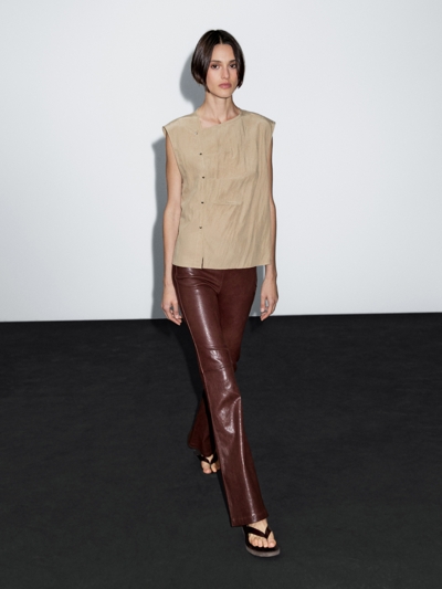 Zara Блузка с застежкой на серебряные пуговицы по боку