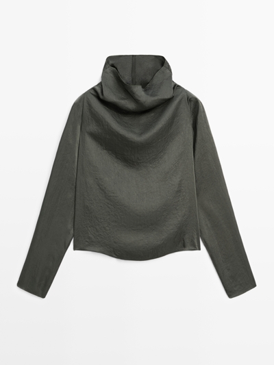 Zara Потрясающая короткая блуза из атласа - STUDIO