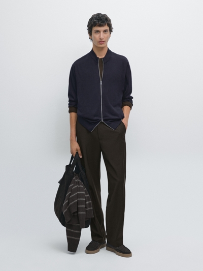 Zara Кардиган с молнией из 100% мериносовой шерсти