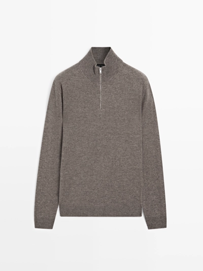 MOCK NECK ZIP KNIT JUMPER