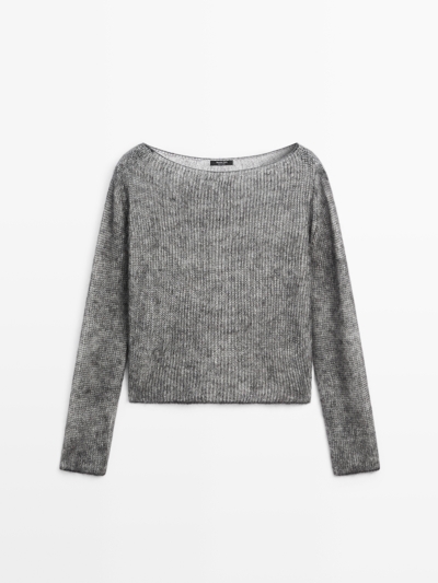 Zara Свитер из шерсти и альпаки с коротким рукавом