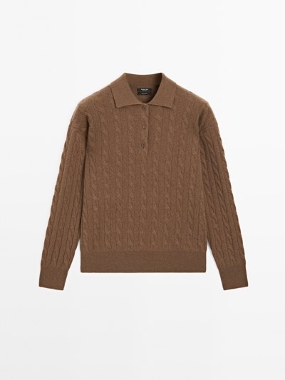 Zara Свитер с воротником поло из 100% кашемира