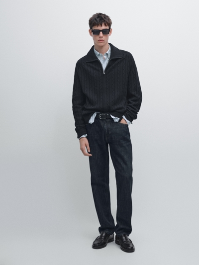 Zara Кардиган с молнией из 100% шерсти в косуху