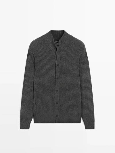 CARDIGAN KNITTED COTTON BLEND TURTLENECK