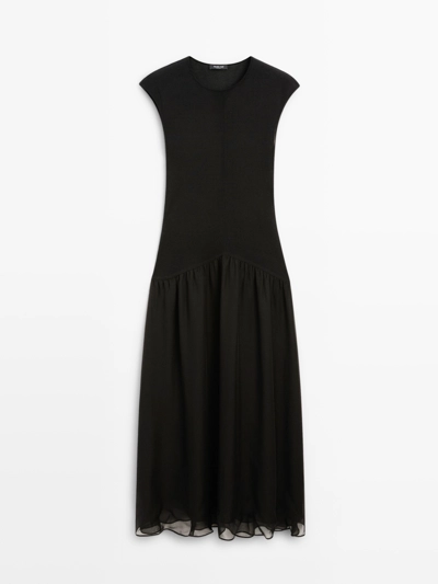 LONG CONTRAST DRESS