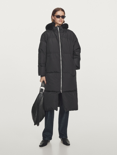 Zara Технический пуховик с искусственным мехом на капюшоне купить с доставкой.