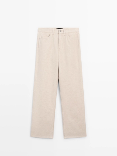 Брюки прямого кроя из вельвета с высокой посадкой