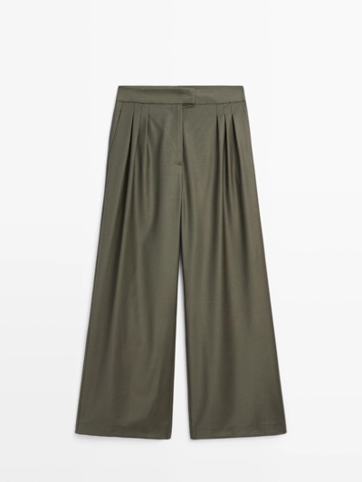DARTED WOOL BLEND TROUSERS - STUDIO