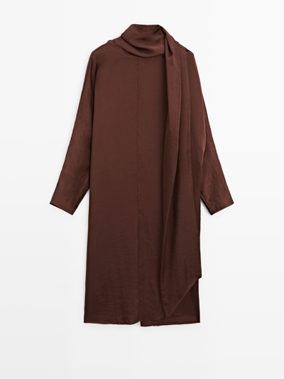 Zara Платье-миди с длинным рукавом - STUDIO купить с доставкой.