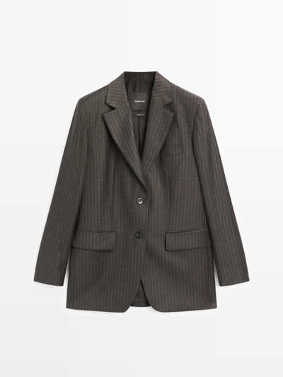 Zara Шерстяной пиджак в полоску купить с доставкой.