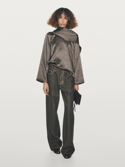 Zara Джинсы с прямыми брючинами и высокой талией