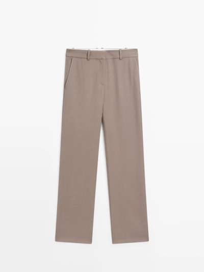 Брюки приталенного кроя из 100% шерсти - LIMITED- Заказать в России