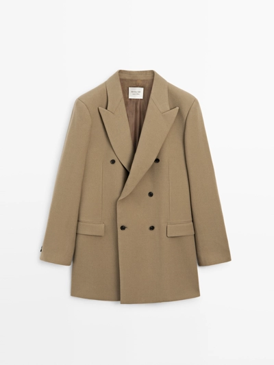 Длинный пиджак с двубортной застежкой из 100% шерсти - LIMITED- Заказать в России