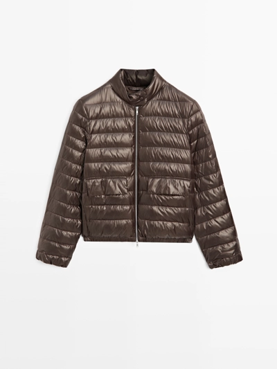 Пуховик-бомбер с водоотталкивающей отделкой- Заказать в России