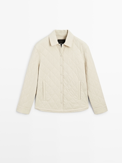 Zara Короткая стеганая куртка с рубашечным воротником