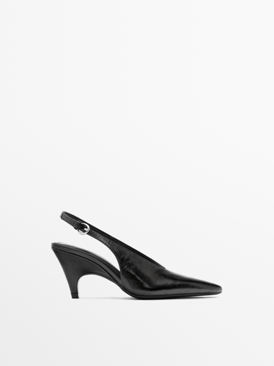 Zara Туфли на высоком каблуке из кожи