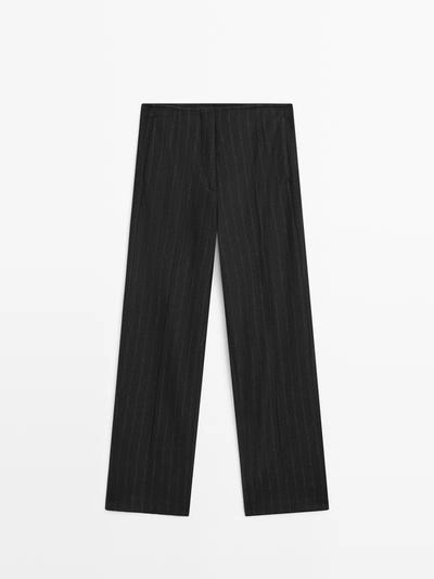 Брюки прямого кроя в полоску- Заказать в России