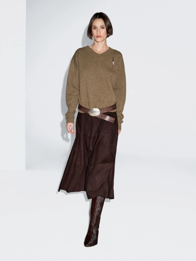 Свитер с V-образным вырезом из 100% шерсти- Заказать в России