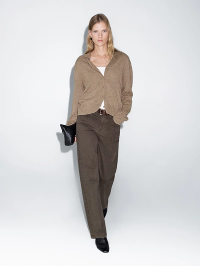 Кардиган с высоким воротником из 100% шерсти- Заказать в России