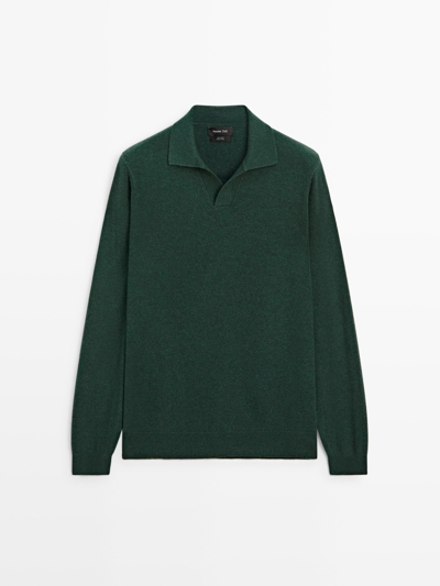 Zara Водолазка-поло из 100% шерсти с V-образным вырезом