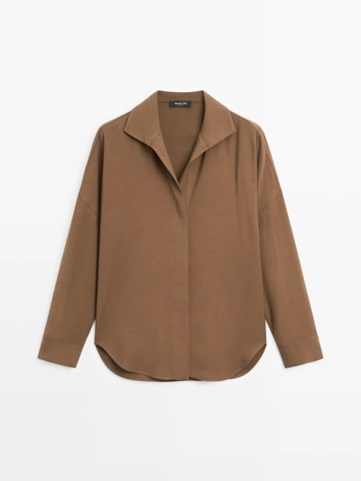 Рубашка свободного покроя с скрытыми пуговицами- Заказать в России