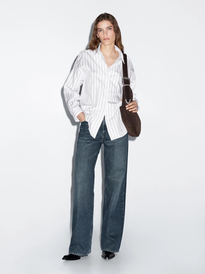 Рубашка в полоску свободного кроя