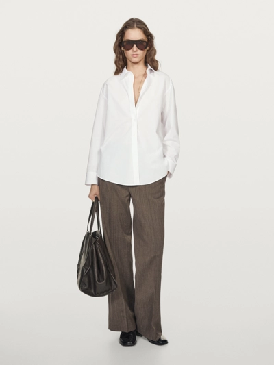 Рубашка из 100% хлопка с деталями на плечах- Заказать в России