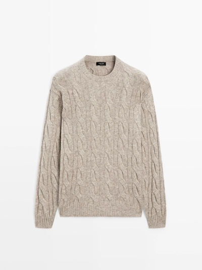 Свитер с косами из шерстяной смеси- Заказать в России