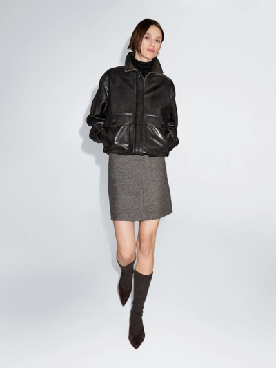 Юбка из мягкой ткани из альпаки и войлока с меланжевым эффектом- Заказать в России