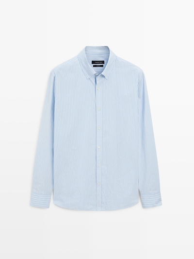 Zara Рубашка из полосатого поплина с регулярной посадкой