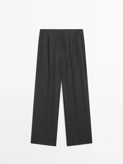 Полосатые брюки из шерстяной смеси