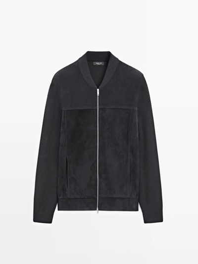 Куртка-бомбер из шерсти и замши- Заказать в России
