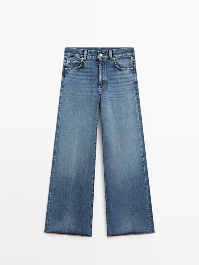 Джинсы-палаццо с высокой талией- Заказать в России