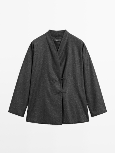 Zara Рубашка из шерсти с эффектом пряжи KNICKERBOCKER и деталями роговых пуговиц