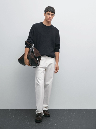 Вязанный свитер с эффектом денима- Заказать в России