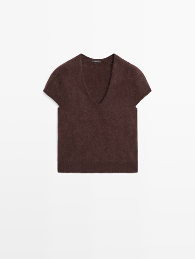 Zara Свитер с V-образным вырезом из шерсти и кашемира