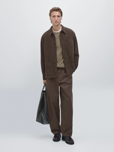 Рубашка-китель из твила с карманами- Заказать в России