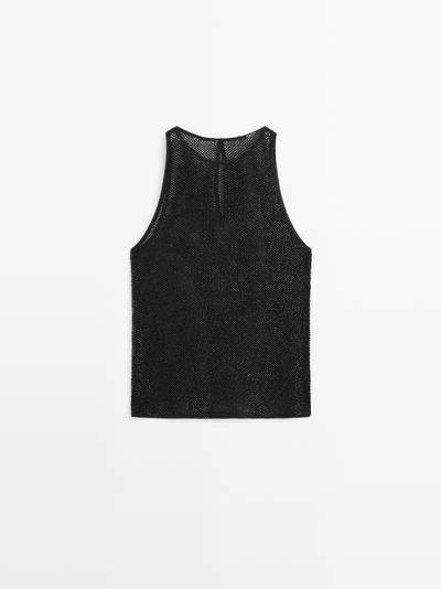 Прозрачный топ с бисером в тон- Заказать в России