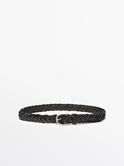 Плетеный кожаный пояс из наппы
