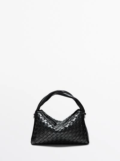 Мини-сумка из плетеной натуральной кожи- Заказать в России