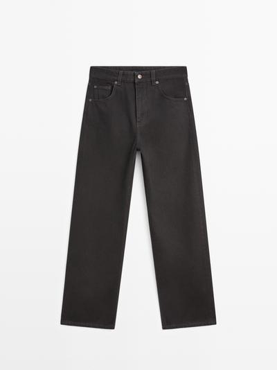 Zara Джинсы с завышенной талией и свободным силуэтом бочонок