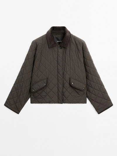 Куртка короткая водоотталкивающая с деталями из костюмной ткани