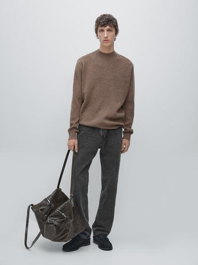 Zara Свитер с круглым вырезом и пуговицами из вязаного полотна