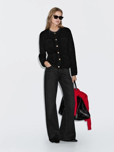 Кардиган из шерстяной смеси с пуговицами из золота- Заказать в России