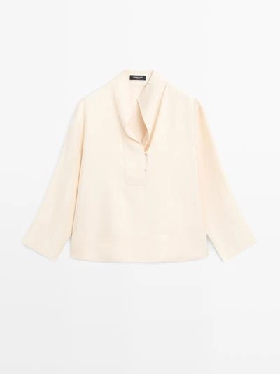 Блузка с биб-деталями- Заказать в России