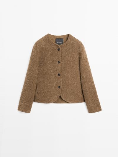 Zara Куртка из мягкой альпакиевой шерсти купить с доставкой.