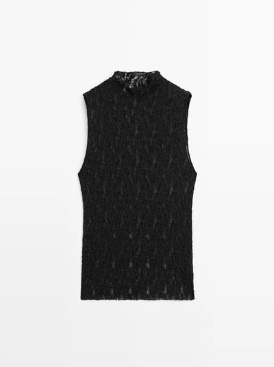 Прозрачный топ из кружева- Заказать в России