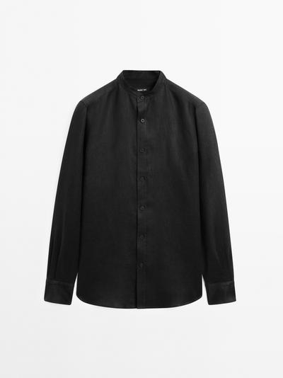 Zara Рубашка с воротником-стойкой и обычной посадкой