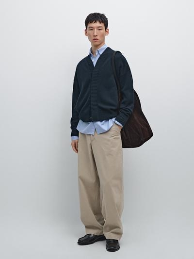 Zara Кардиган с V-образным вырезом из шерстяной смеси